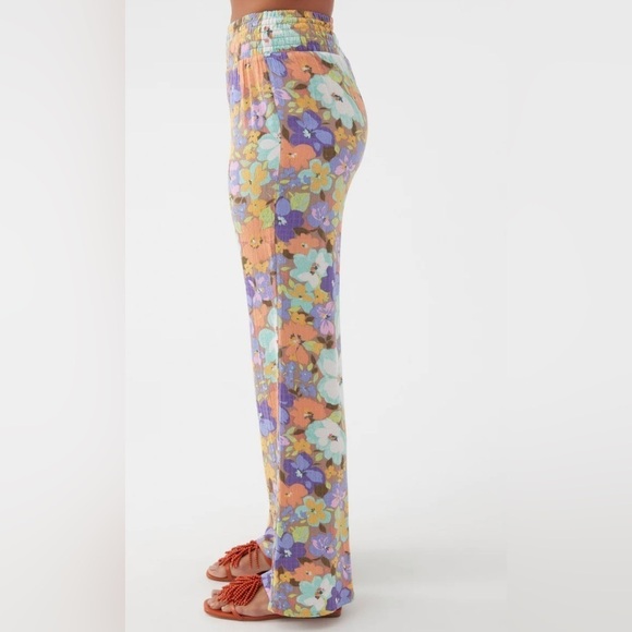 🔆O’Neill🔆 JOHNNY SAMI FLORAL BEACH PANTS WIDE LEG Elastic waist vacation - Picture 12 of 14